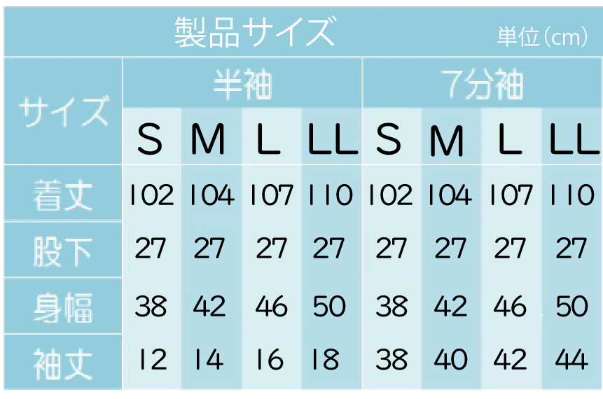 介護用品　日本製　紳士大人用ファスナーロンパース介護肌着半袖と七分袖サイズの写真です。